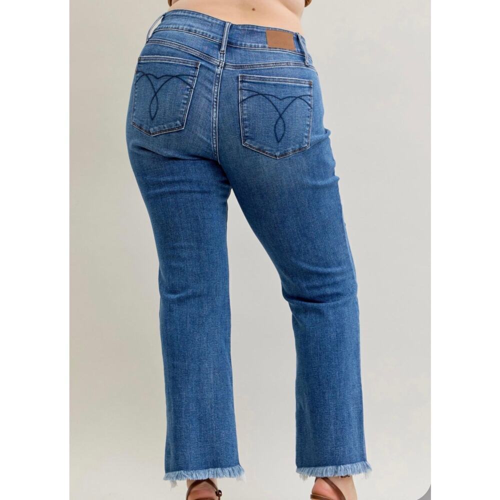 High Waist Bootcut Double Button WB & Hem - Picture 5 of 8